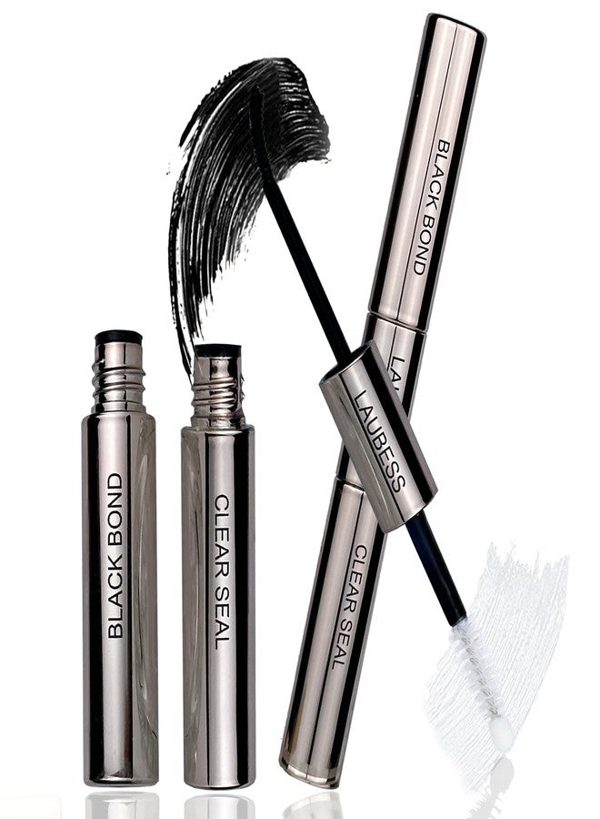 LAUBESS Lash Bond and Seal Lash Glue Waterproof LAUBESS 2-in-1 Cluster Lash Glue for Eyelash Clusters 72H 10ml (Black/Clear) - Image 1